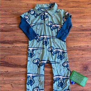 NWT Kickee Pants Dinosaur Print Romper